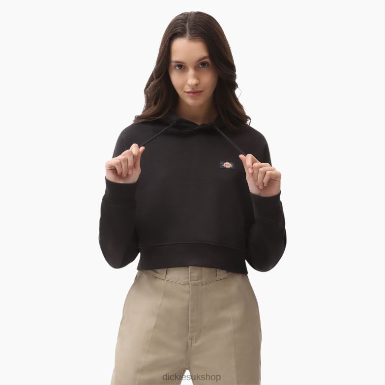 Oakport Cropped Hoodie Women Dickies Black (KBK) 88T842320 Apparel