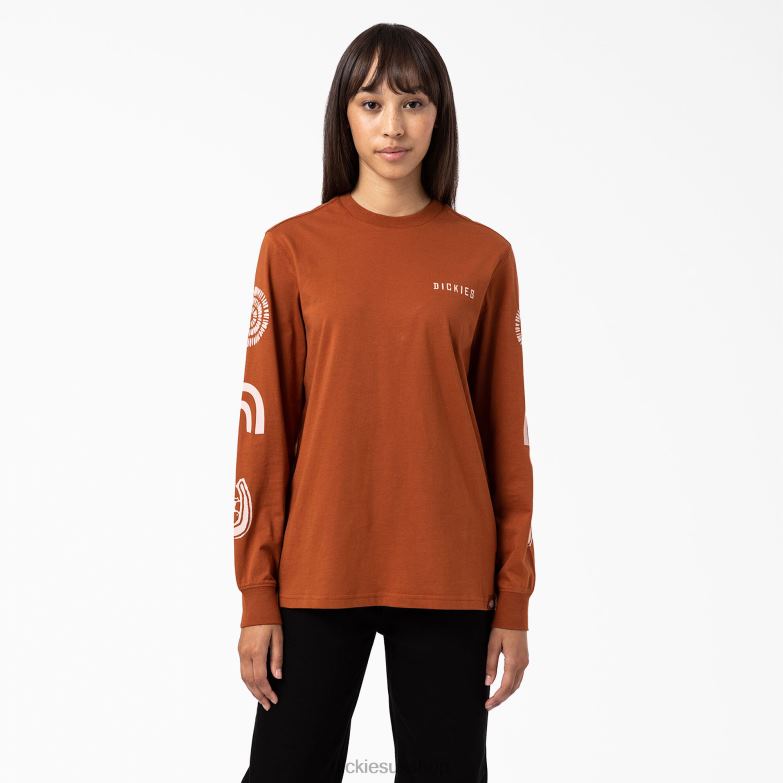 Falkville Long Sleeve T-Shirt Women Dickies Gingerbread Brown (IE) 88T842163 Apparel
