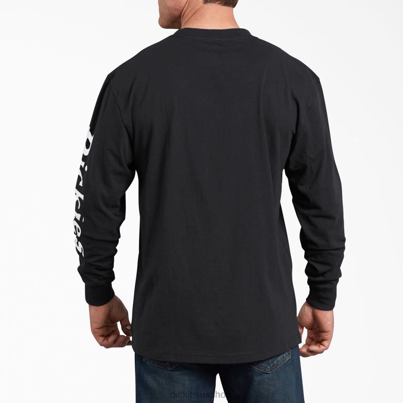 Long-Sleeve Graphic T-Shirt Men Dickies Black (BK) 88T84765 Apparel