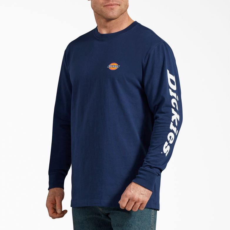 Long-Sleeve Graphic T-Shirt Men Dickies Deep Blue (EL) 88T84766 Apparel