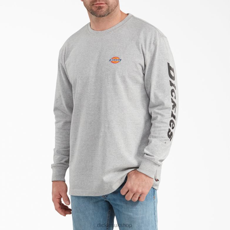 Long-Sleeve Graphic T-Shirt Men Dickies Heather Gray (HG) 88T84767 Apparel