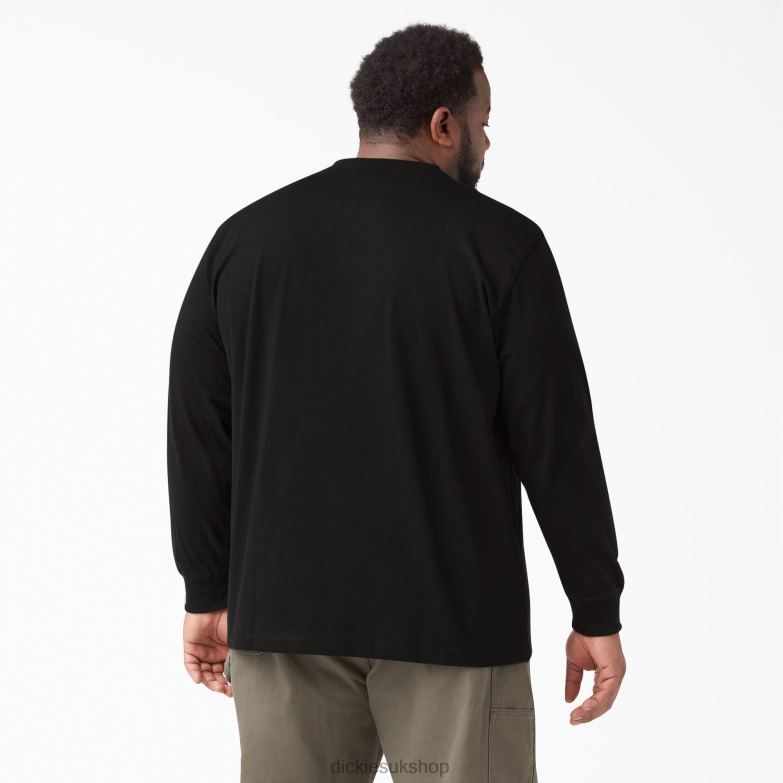 Long Sleeve Heavyweight Henley T-Shirt Men Dickies Black (BK) 88T84693 Apparel