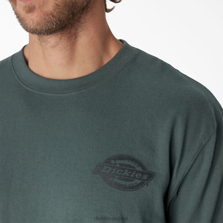 Long Sleeve Heavyweight Logo T-Shirt Men Dickies Lincoln Green (LN) 88T84871 Apparel