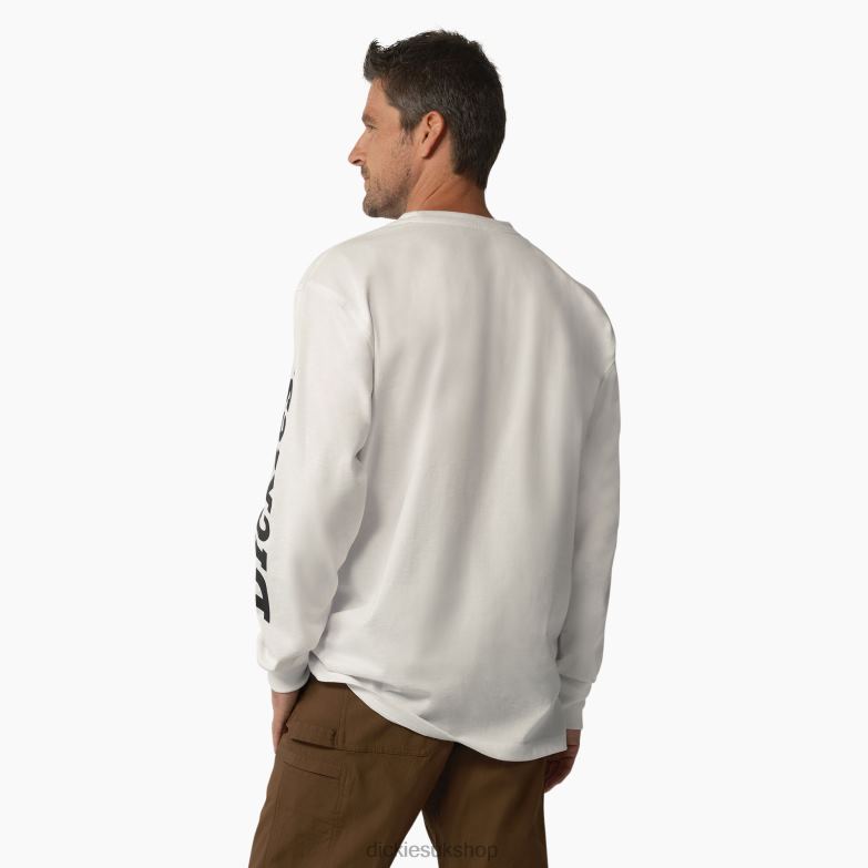 Long Sleeve Heavyweight Logo T-Shirt Men Dickies White (WH) 88T84872 Apparel
