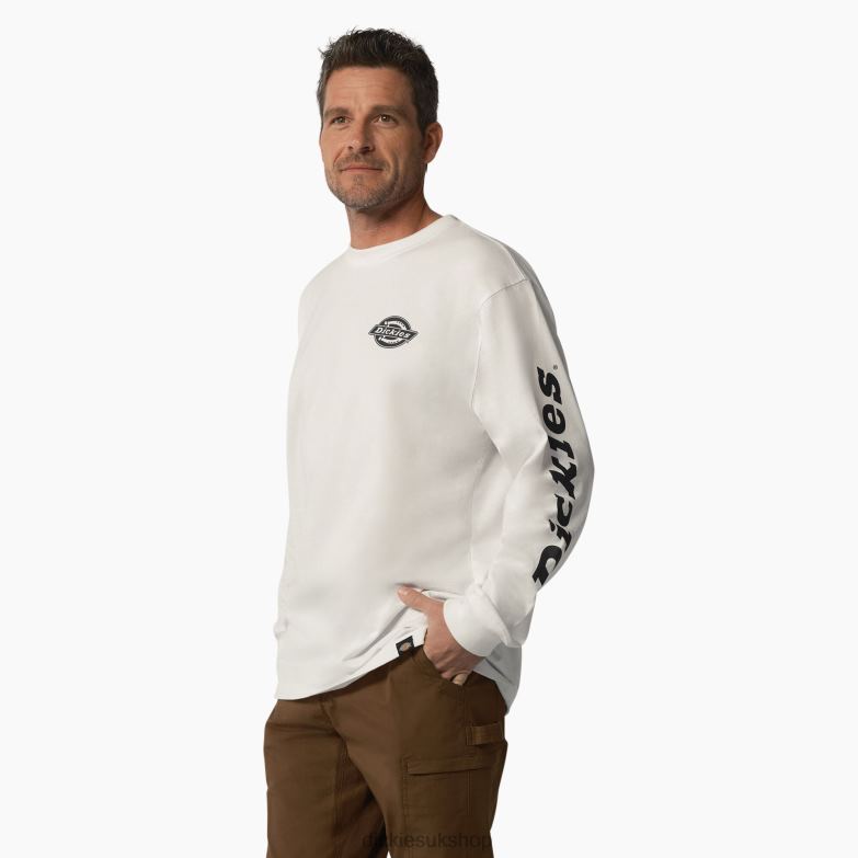 Long Sleeve Heavyweight Logo T-Shirt Men Dickies White (WH) 88T84872 Apparel