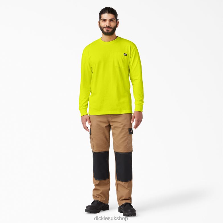Long Sleeve Heavyweight Neon T-Shirt Men Dickies Bright Yellow (BWD) 88T84669 Apparel
