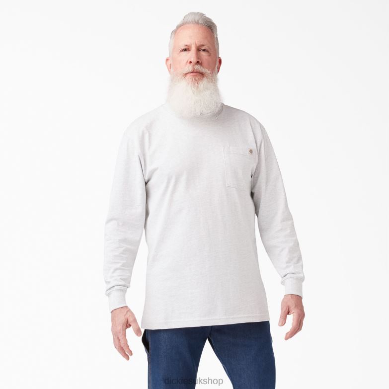 Long Sleeve Heavyweight T-Shirt Men Dickies Ash Gray (AG) 88T84600 Apparel
