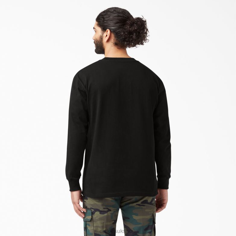 Long Sleeve Heavyweight T-Shirt Men Dickies Black (BK) 88T84601 Apparel