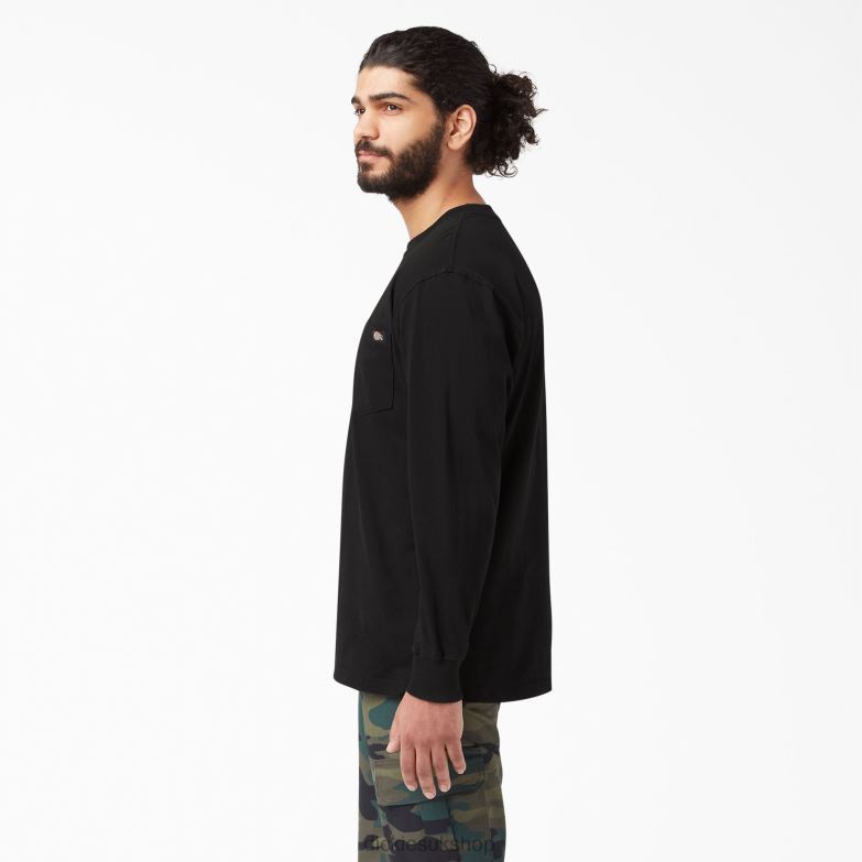 Long Sleeve Heavyweight T-Shirt Men Dickies Black (BK) 88T84601 Apparel