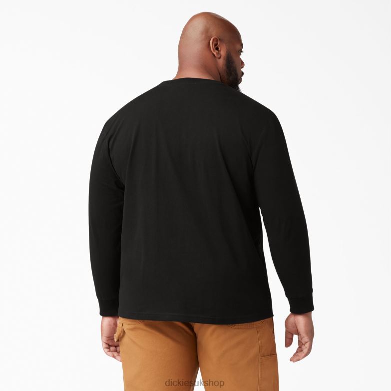 Long Sleeve Heavyweight T-Shirt Men Dickies Black (BK) 88T84601 Apparel
