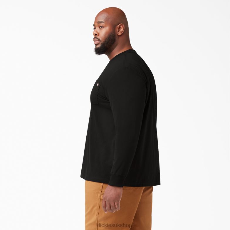 Long Sleeve Heavyweight T-Shirt Men Dickies Black (BK) 88T84601 Apparel