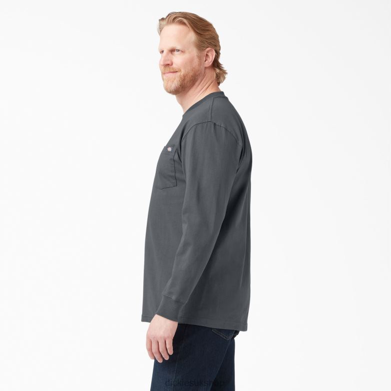 Long Sleeve Heavyweight T-Shirt Men Dickies Charcoal Gray (CH) 88T84604 Apparel