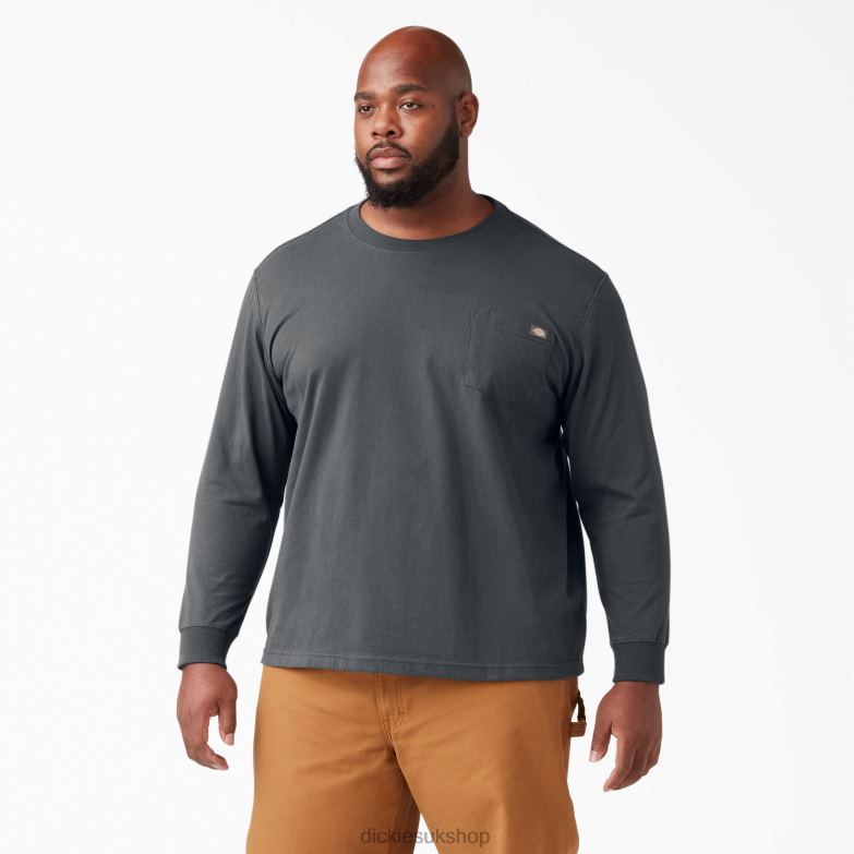 Long Sleeve Heavyweight T-Shirt Men Dickies Charcoal Gray (CH) 88T84604 Apparel