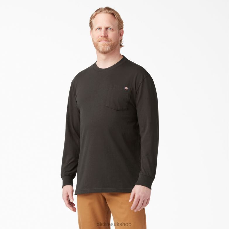 Long Sleeve Heavyweight T-Shirt Men Dickies Chocolate Brown (CB) 88T84603 Apparel