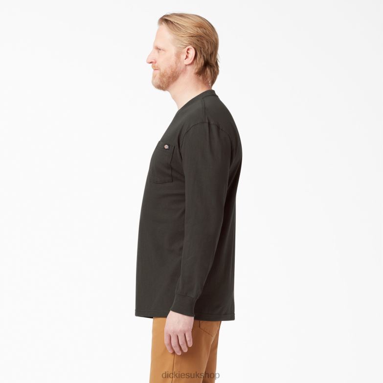 Long Sleeve Heavyweight T-Shirt Men Dickies Chocolate Brown (CB) 88T84603 Apparel