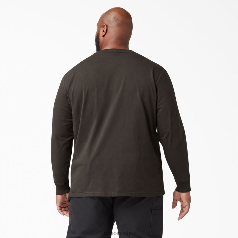Long Sleeve Heavyweight T-Shirt Men Dickies Chocolate Brown (CB) 88T84603 Apparel