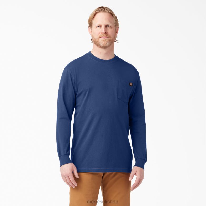 Long Sleeve Heavyweight T-Shirt Men Dickies Deep Blue (EL) 88T84607 Apparel