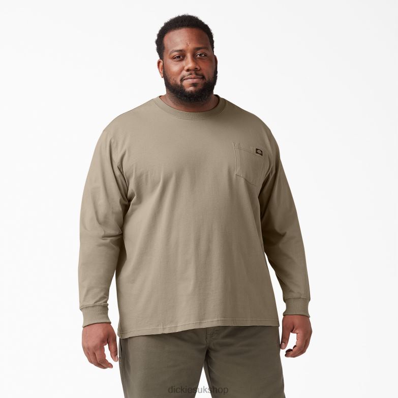 Long Sleeve Heavyweight T-Shirt Men Dickies Desert Sand (DS) 88T84606 Apparel