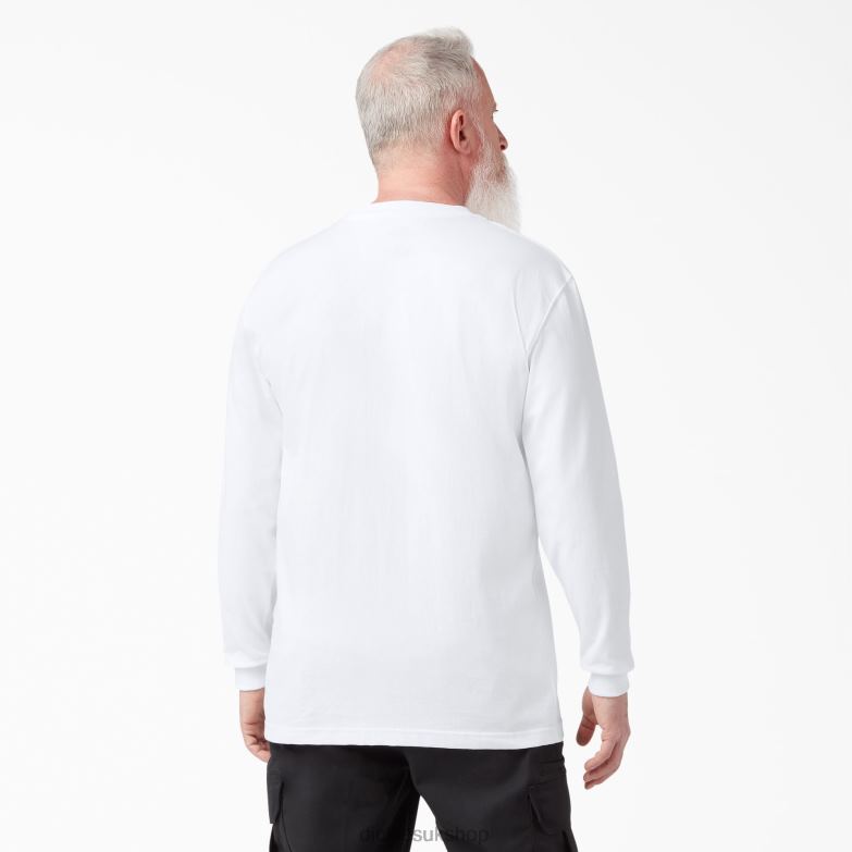 Long Sleeve Heavyweight T-Shirt Men Dickies White (WH) 88T84613 Apparel