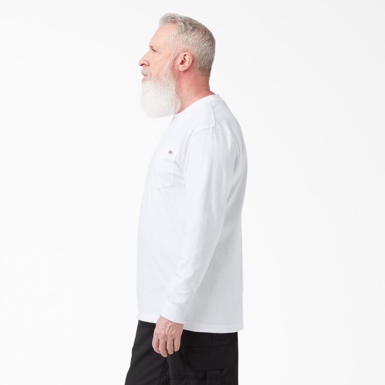 Long Sleeve Heavyweight T-Shirt Men Dickies White (WH) 88T84613 Apparel
