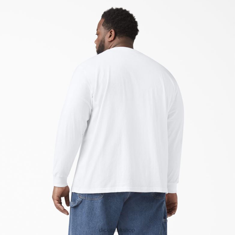 Long Sleeve Heavyweight T-Shirt Men Dickies White (WH) 88T84613 Apparel