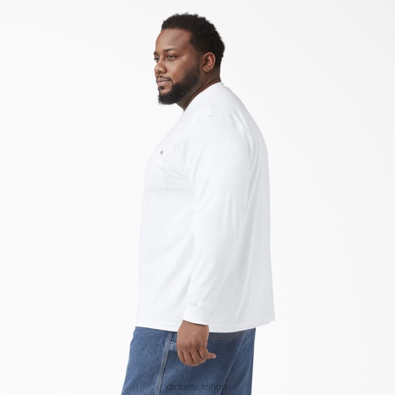 Long Sleeve Heavyweight T-Shirt Men Dickies White (WH) 88T84613 Apparel
