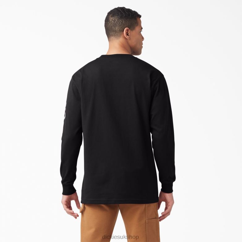 Long Sleeve Logo Graphic T-Shirt Men Dickies Black (KBK) 88T84892 Apparel