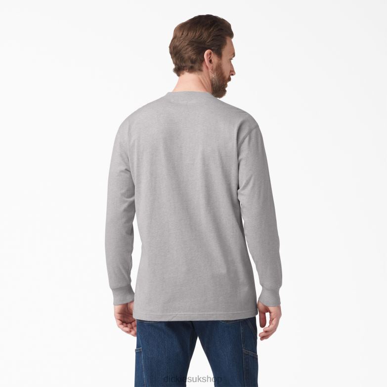 Long Sleeve Logo Graphic T-Shirt Men Dickies Heather Gray (HG) 88T84890 Apparel