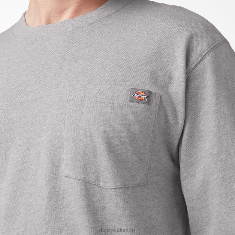 Long Sleeve Logo Graphic T-Shirt Men Dickies Heather Gray (HG) 88T84890 Apparel