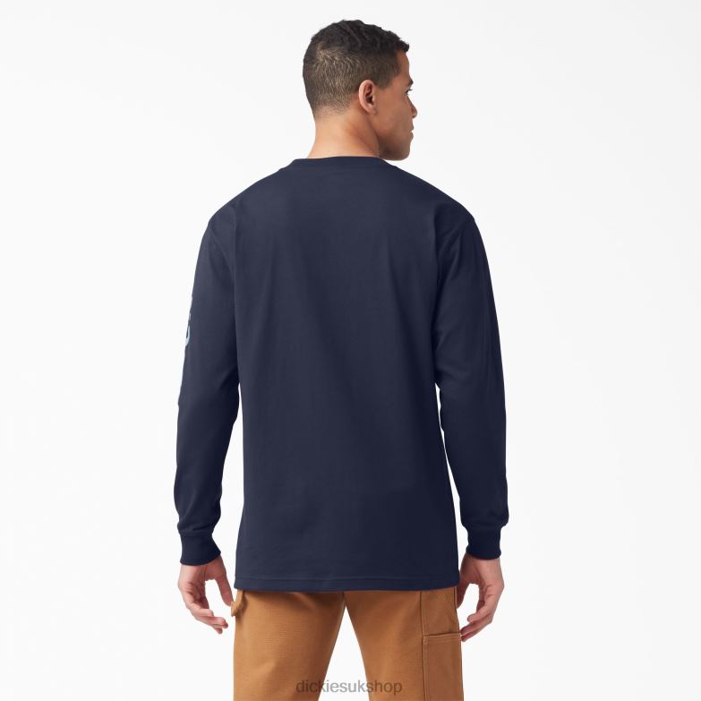 Long Sleeve Logo Graphic T-Shirt Men Dickies Ink Navy (IK) 88T84891 Apparel