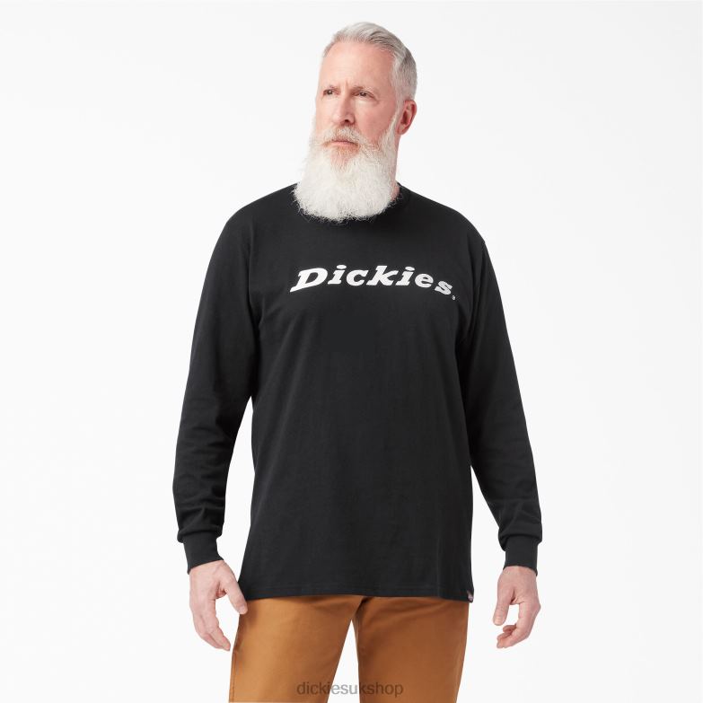 Long Sleeve Regular Fit Icon Graphic T-Shirt Men Dickies Black (ABK) 88T84947 Apparel