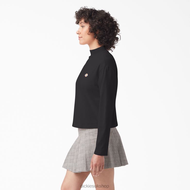 Mapleton High Neck Long Sleeve T-Shirt Women Dickies Black (KBK) 88T841985 Apparel