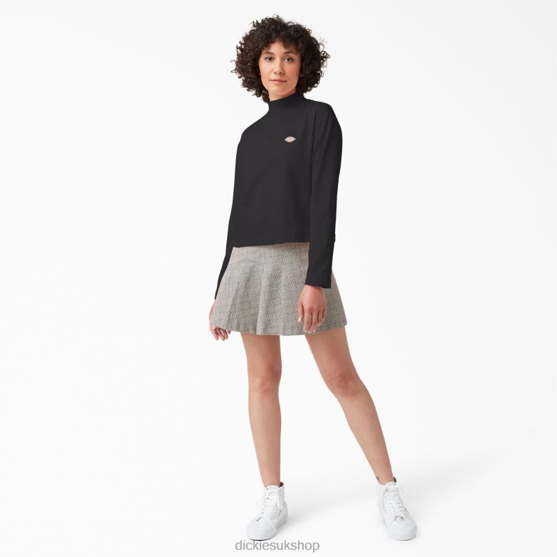 Mapleton High Neck Long Sleeve T-Shirt Women Dickies Black (KBK) 88T841985 Apparel