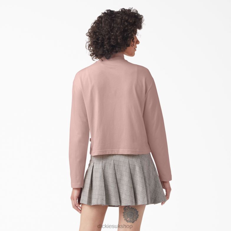 Mapleton High Neck Long Sleeve T-Shirt Women Dickies Light Pink (BPI) 88T841984 Apparel