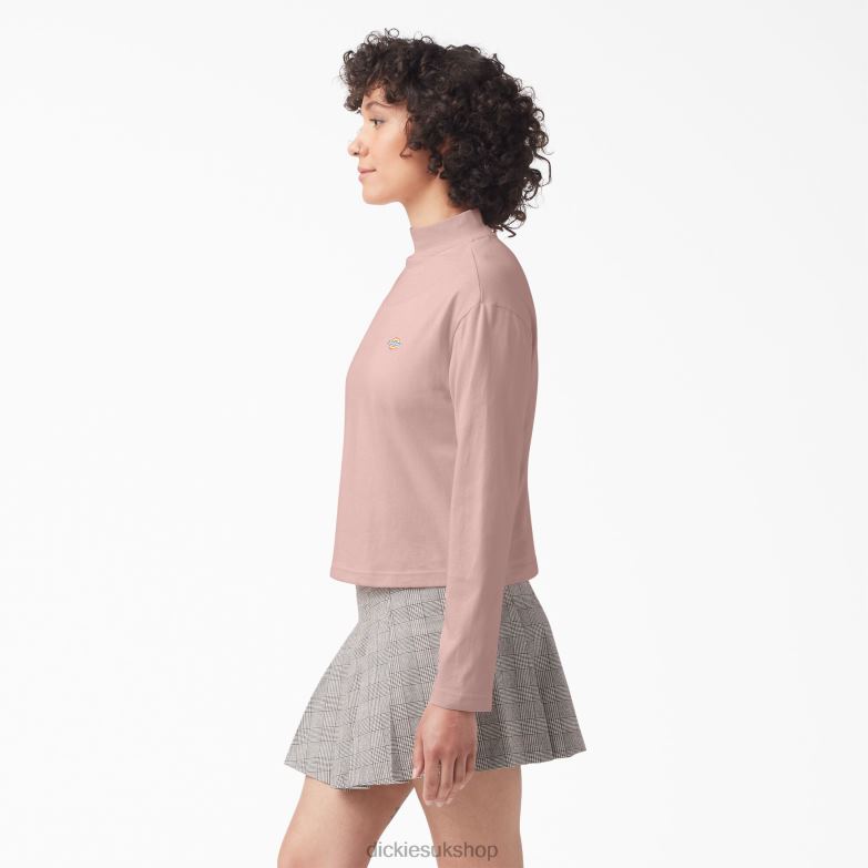 Mapleton High Neck Long Sleeve T-Shirt Women Dickies Light Pink (BPI) 88T841984 Apparel