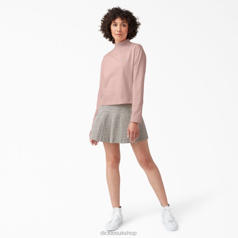 Mapleton High Neck Long Sleeve T-Shirt Women Dickies Light Pink (BPI) 88T841984 Apparel