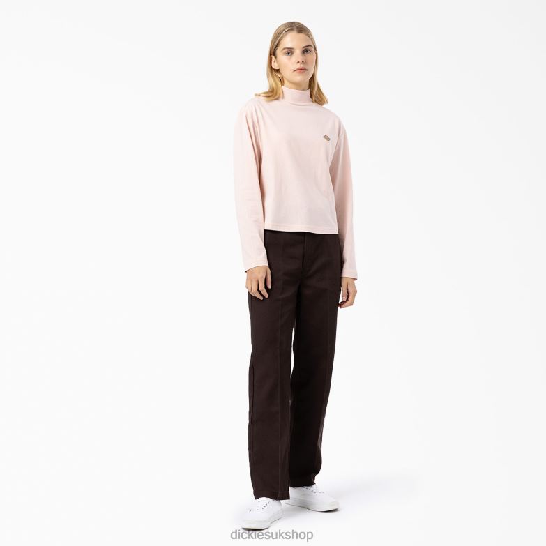 Mapleton High Neck Long Sleeve T-Shirt Women Dickies Light Pink (BPI) 88T841984 Apparel