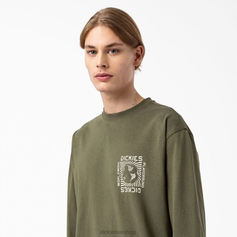 Marbury Long Sleeve T-Shirt Men Dickies Military Green (ML) 88T84920 Apparel