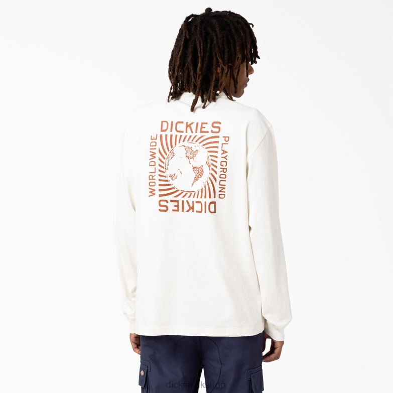 Marbury Long Sleeve T-Shirt Men Dickies White (WH) 88T84921 Apparel