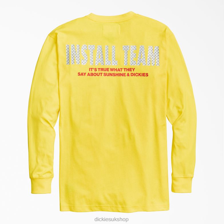 New York Sunshine It's True What They Say Long Sleeve T-Shirt Men Dickies Yellow (DN1) 88T84928 Apparel