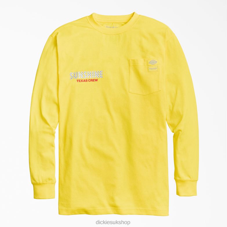 New York Sunshine It\'s True What They Say Long Sleeve T-Shirt Men Dickies Yellow (DN1) 88T84928 Apparel