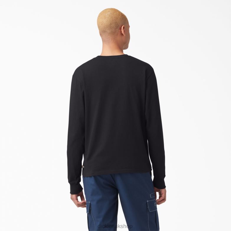 Skateboarding Logo Graphic Long Sleeve T-Shirt Men Dickies Black (KBK) 88T84884 Apparel
