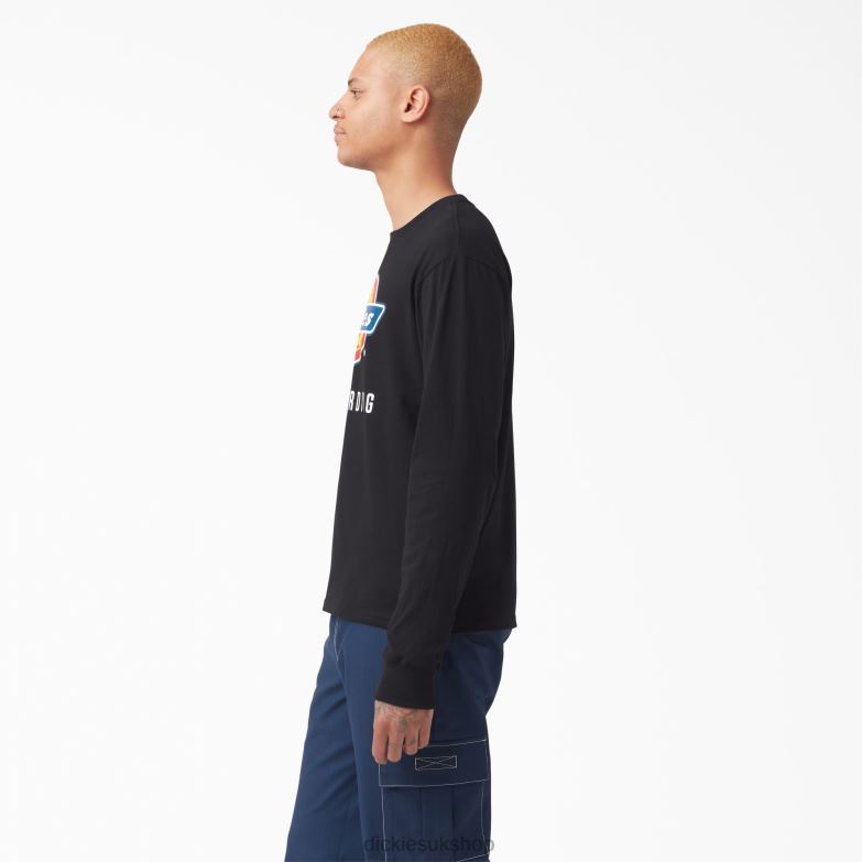 Skateboarding Logo Graphic Long Sleeve T-Shirt Men Dickies Black (KBK) 88T84884 Apparel