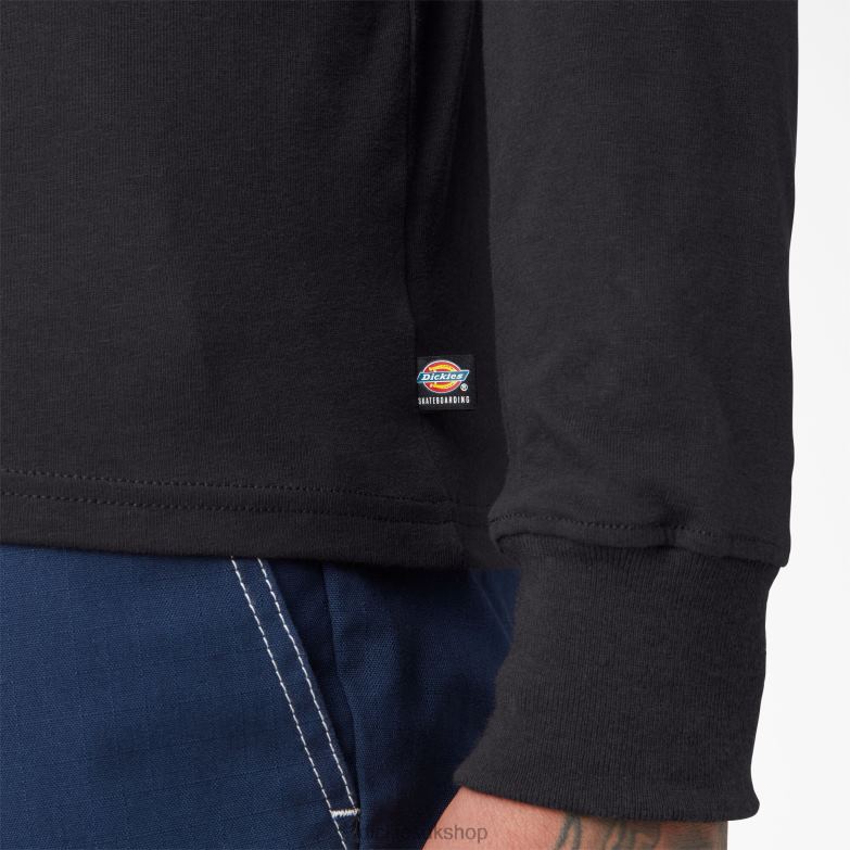 Skateboarding Logo Graphic Long Sleeve T-Shirt Men Dickies Black (KBK) 88T84884 Apparel