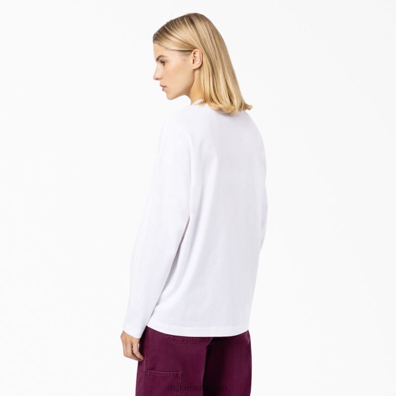 Summerdale Long Sleeve T-Shirt Women Dickies White (WH) 88T841991 Apparel