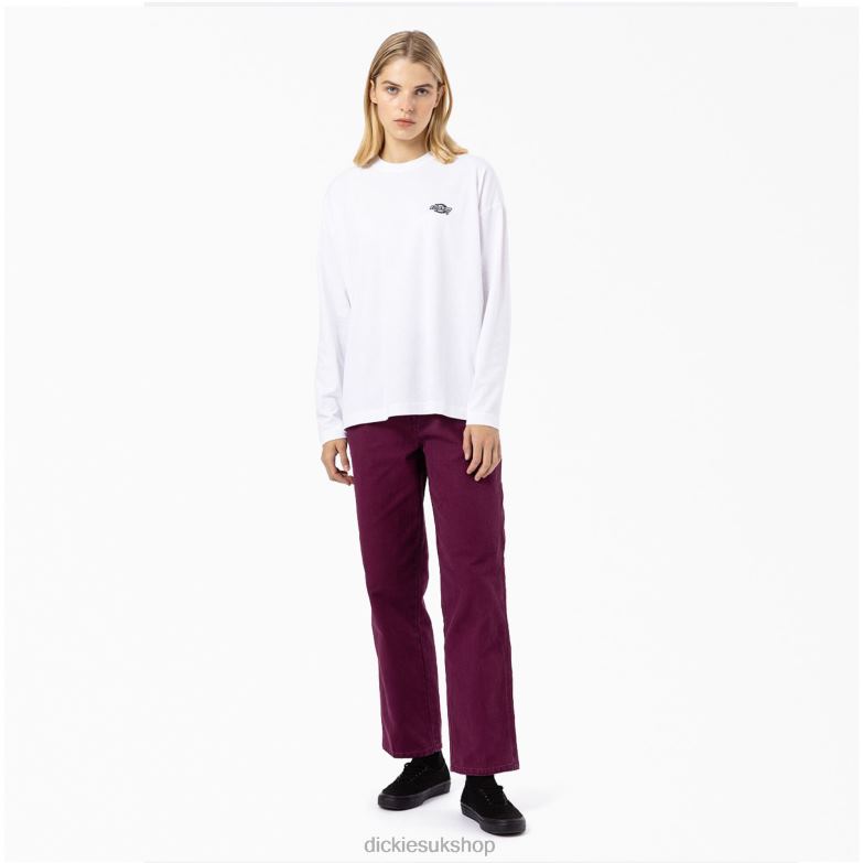 Summerdale Long Sleeve T-Shirt Women Dickies White (WH) 88T841991 Apparel