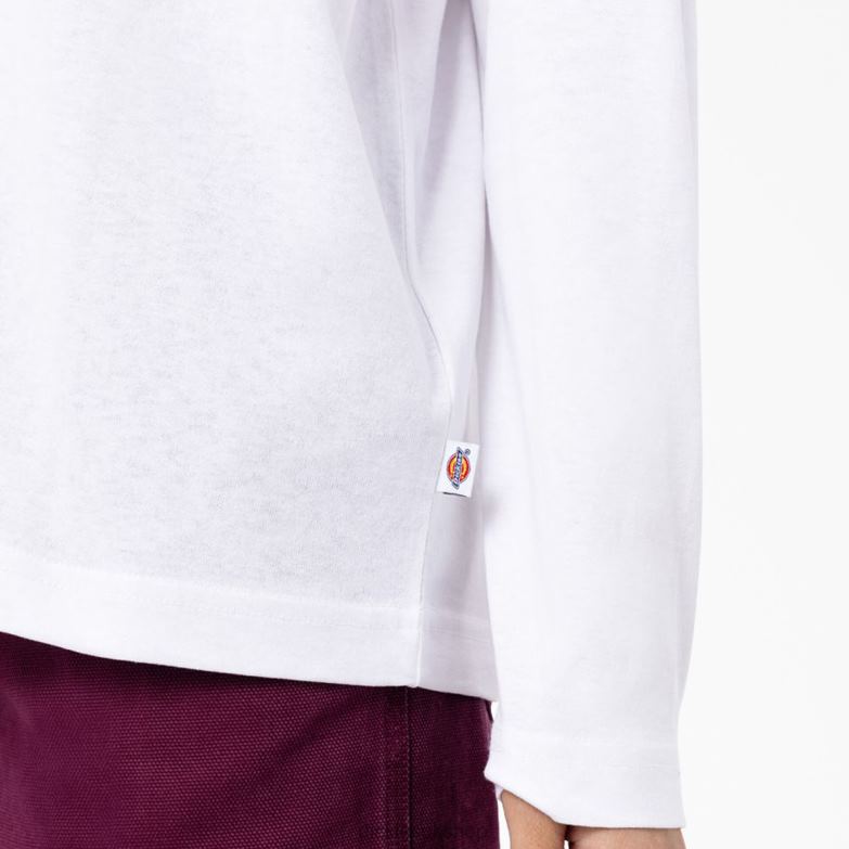 Summerdale Long Sleeve T-Shirt Women Dickies White (WH) 88T841991 Apparel