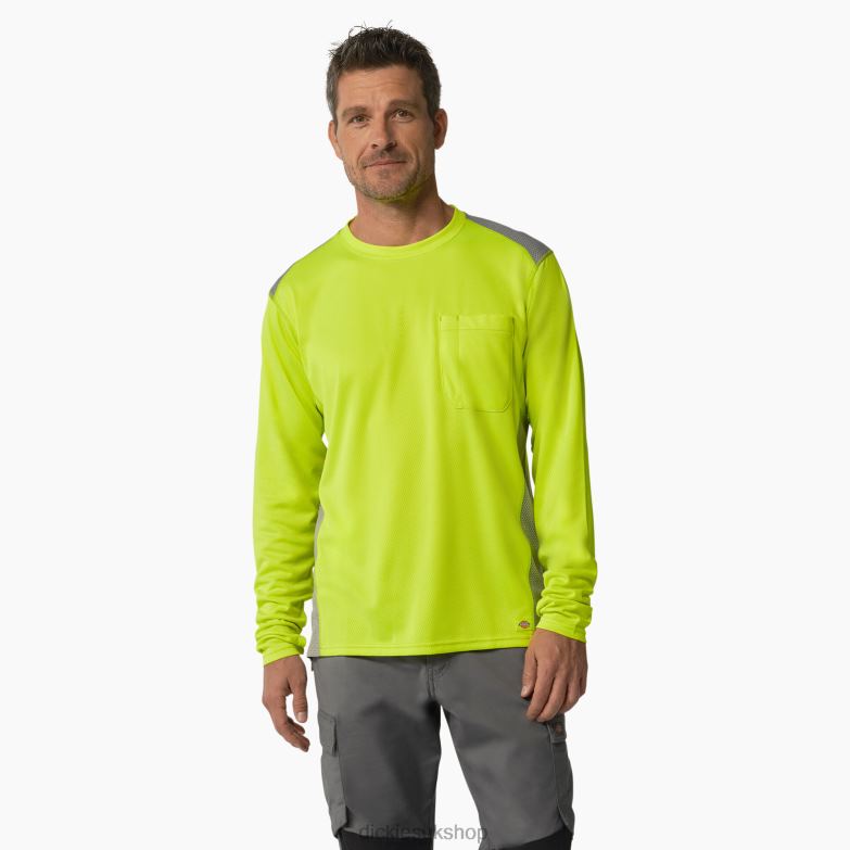 Temp-iQ 365 Long Sleeve T-Shirt Men Dickies Neon Yellow (EW) 88T84701 Apparel