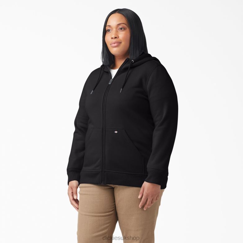 Plus Heavyweight Full-Zip Hoodie Women Dickies Black (KBK) 88T842278 Apparel