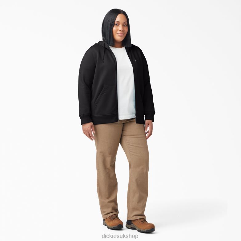 Plus Heavyweight Full-Zip Hoodie Women Dickies Black (KBK) 88T842278 Apparel